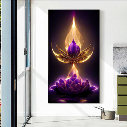 Purple Lotus Lamp - Full Square Drill Diamond Painting 40*70CM