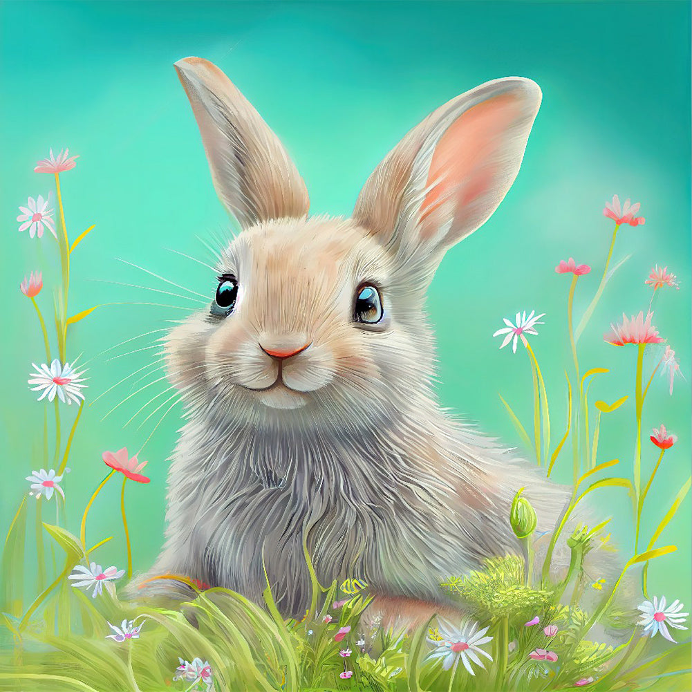 Rabbit In The Garden - Full Round Drill Diamond Painting 30*30CM