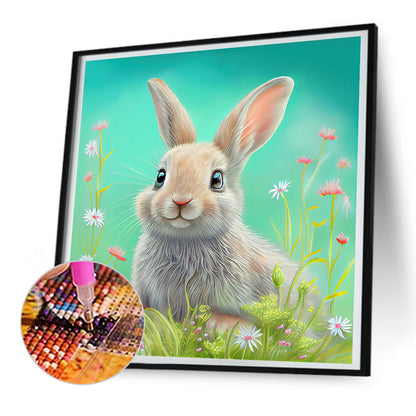 Rabbit In The Garden - Full Round Drill Diamond Painting 30*30CM