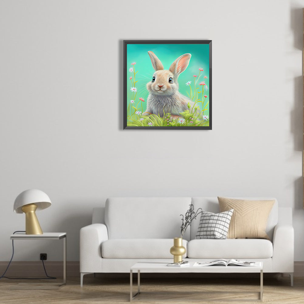 Rabbit In The Garden - Full Round Drill Diamond Painting 30*30CM