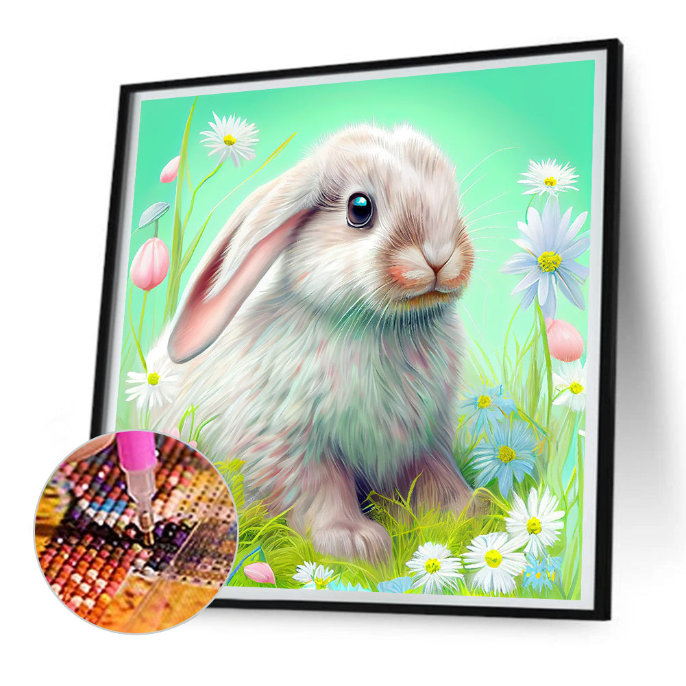 Rabbit In The Garden - Full Round Drill Diamond Painting 30*30CM