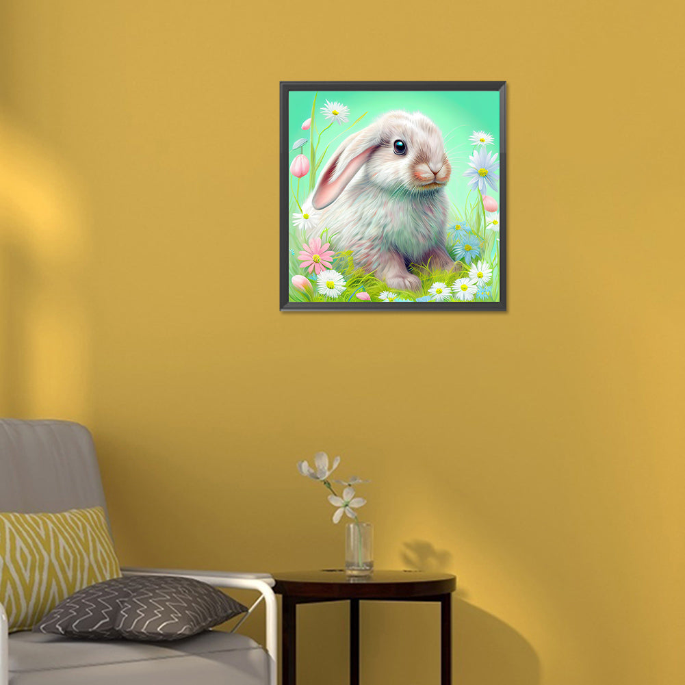 Rabbit In The Garden - Full Round Drill Diamond Painting 30*30CM