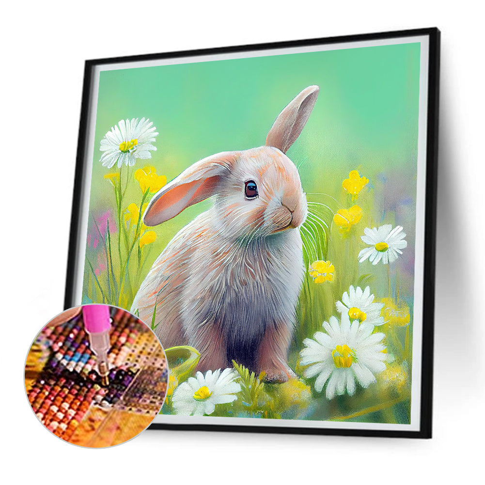 Rabbit In The Garden - Full Round Drill Diamond Painting 30*30CM