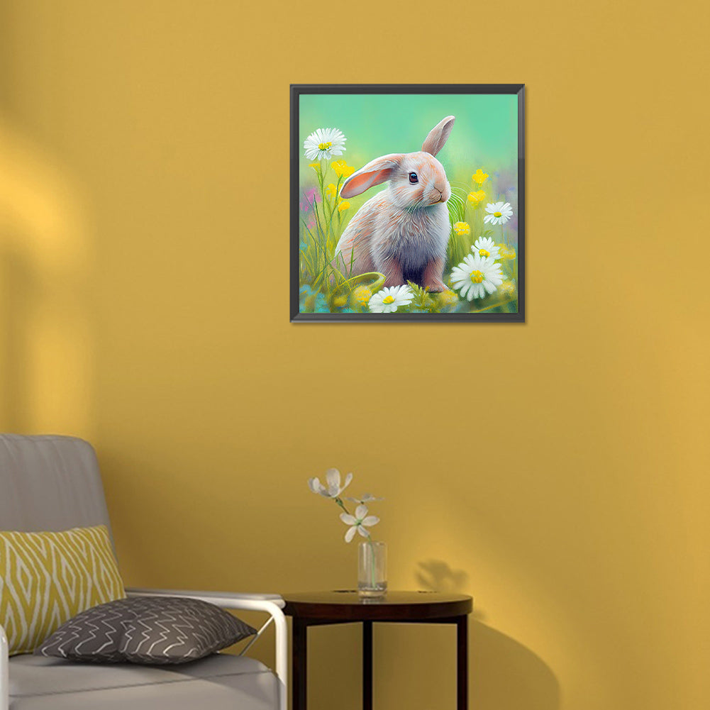 Rabbit In The Garden - Full Round Drill Diamond Painting 30*30CM