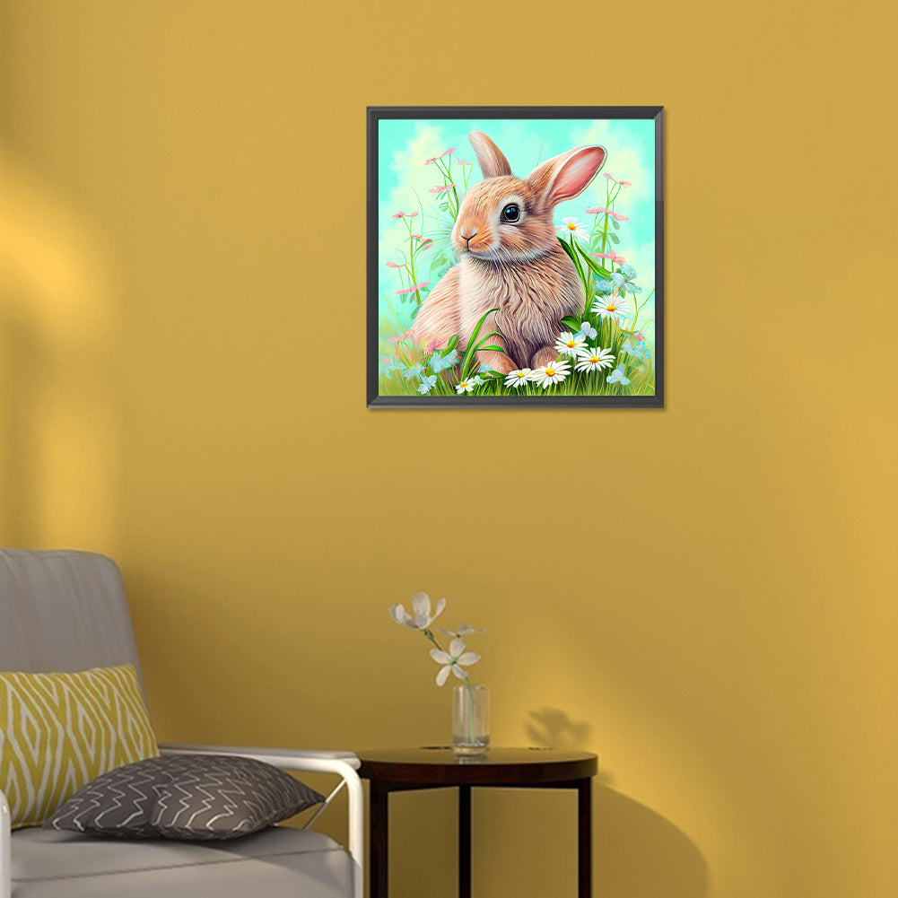 Rabbit In The Garden - Full Round Drill Diamond Painting 30*30CM