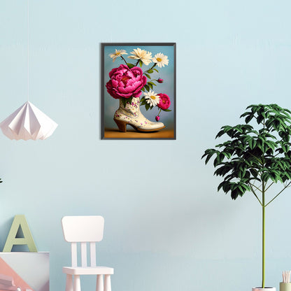 Wildflowers In Shoes - Full Round Drill Diamond Painting 30*40CM