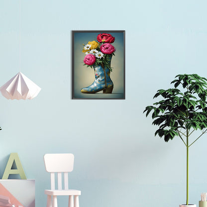 Wildflowers In Shoes - Full Round Drill Diamond Painting 30*40CM