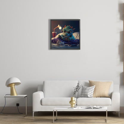 Crocodile Reading - Full Round Drill Diamond Painting 30*30CM