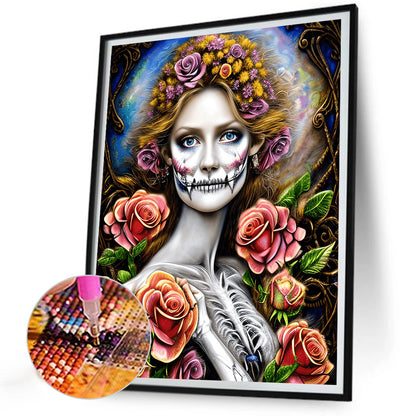 Rose Skull - Full Round Drill Diamond Painting 30*40CM