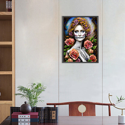 Rose Skull - Full Round Drill Diamond Painting 30*40CM