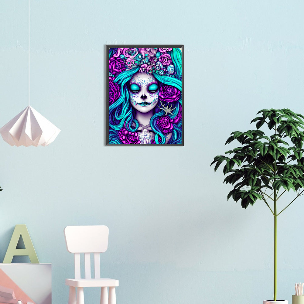 Rose Skull - Full Round Drill Diamond Painting 30*40CM