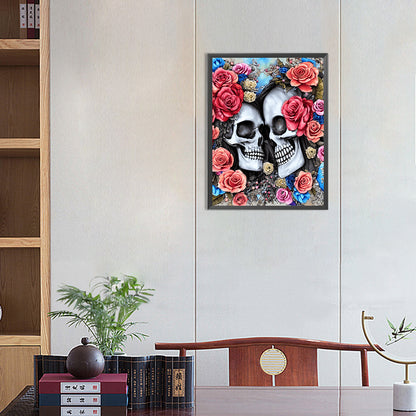 Rose Skull - Full Round Drill Diamond Painting 30*40CM