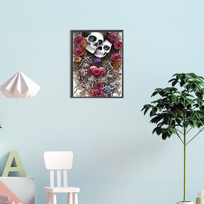 Rose Skull - Full Round Drill Diamond Painting 30*40CM