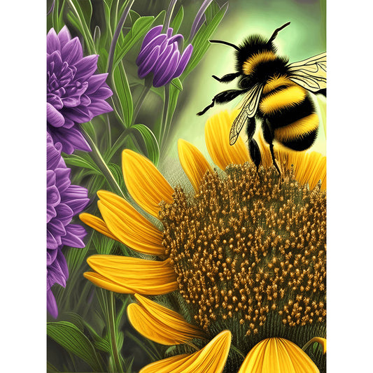 Hardworking Bee - Full Round Drill Diamond Painting 30*40CM