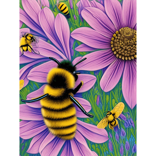 Hardworking Bee - Full Round Drill Diamond Painting 30*40CM