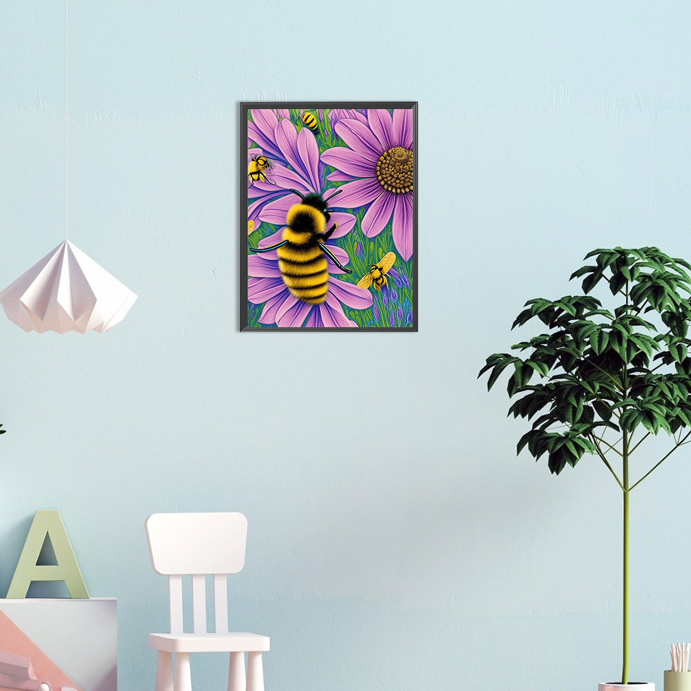 Hardworking Bee - Full Round Drill Diamond Painting 30*40CM