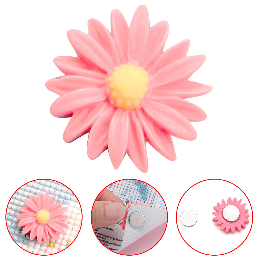 5D Diamond Magnet Cover Painting Flower Diamond Magnetic Locator for DIY