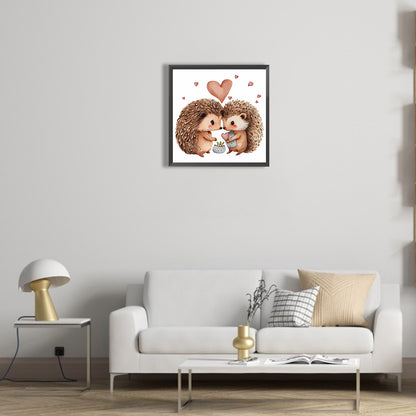 Love Hedgehog - Full Round Drill Diamond Painting 30*30CM