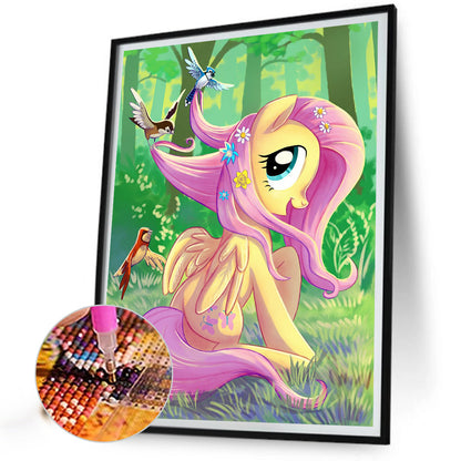 Rourou Playing With The Birds - Full Round Drill Diamond Painting 30*40CM