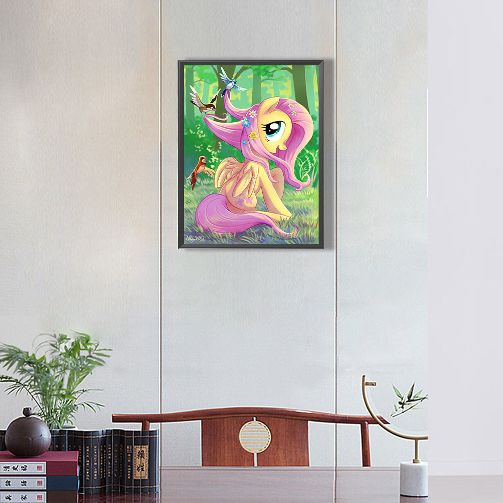 Rourou Playing With The Birds - Full Round Drill Diamond Painting 30*40CM