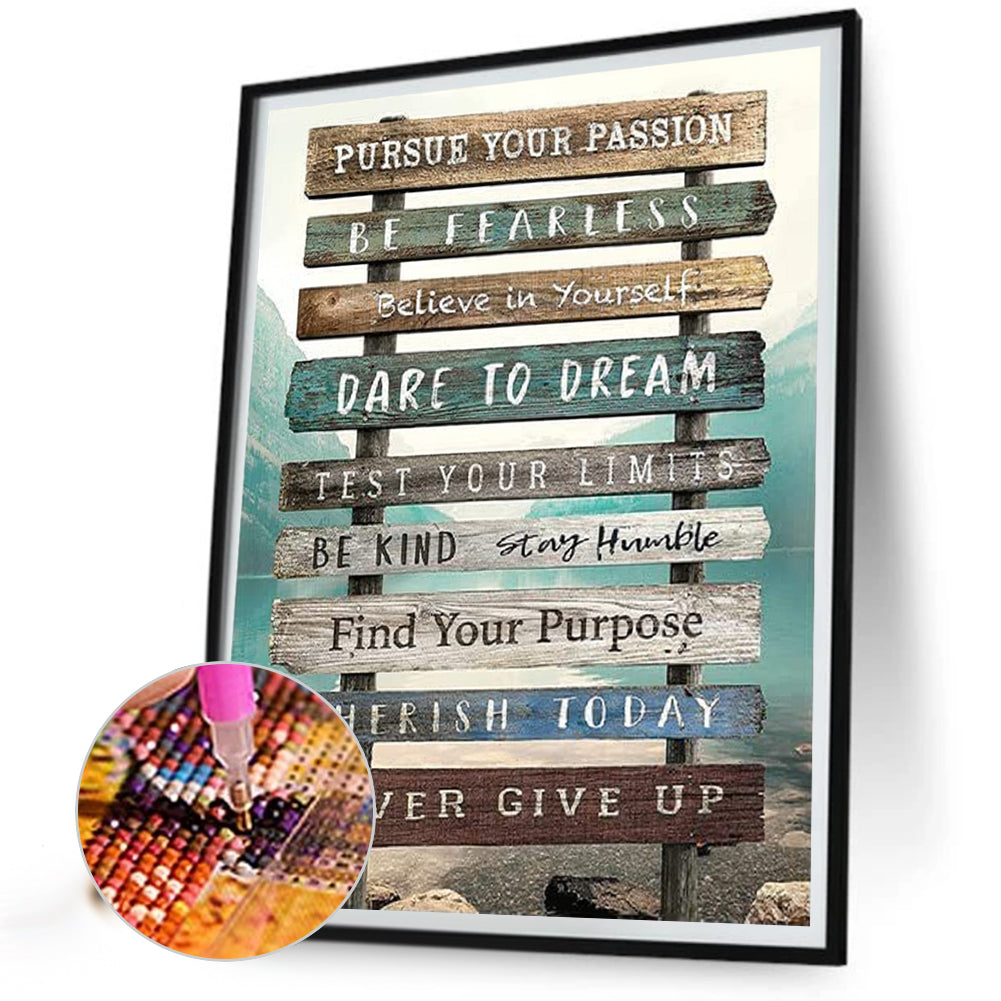 Never Give Up - Full Round Drill Diamond Painting 30*40CM