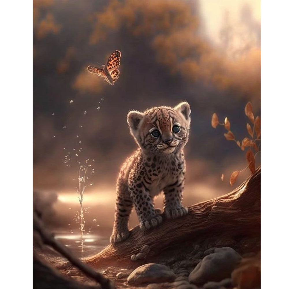Little Cheetah - Full Square Drill Diamond Painting 40*50CM