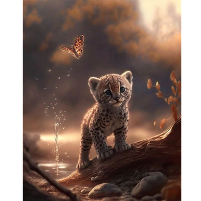 Little Cheetah - Full Square Drill Diamond Painting 40*50CM