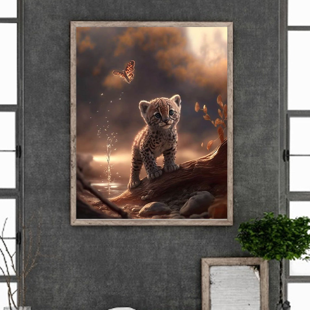 Little Cheetah - Full Square Drill Diamond Painting 40*50CM