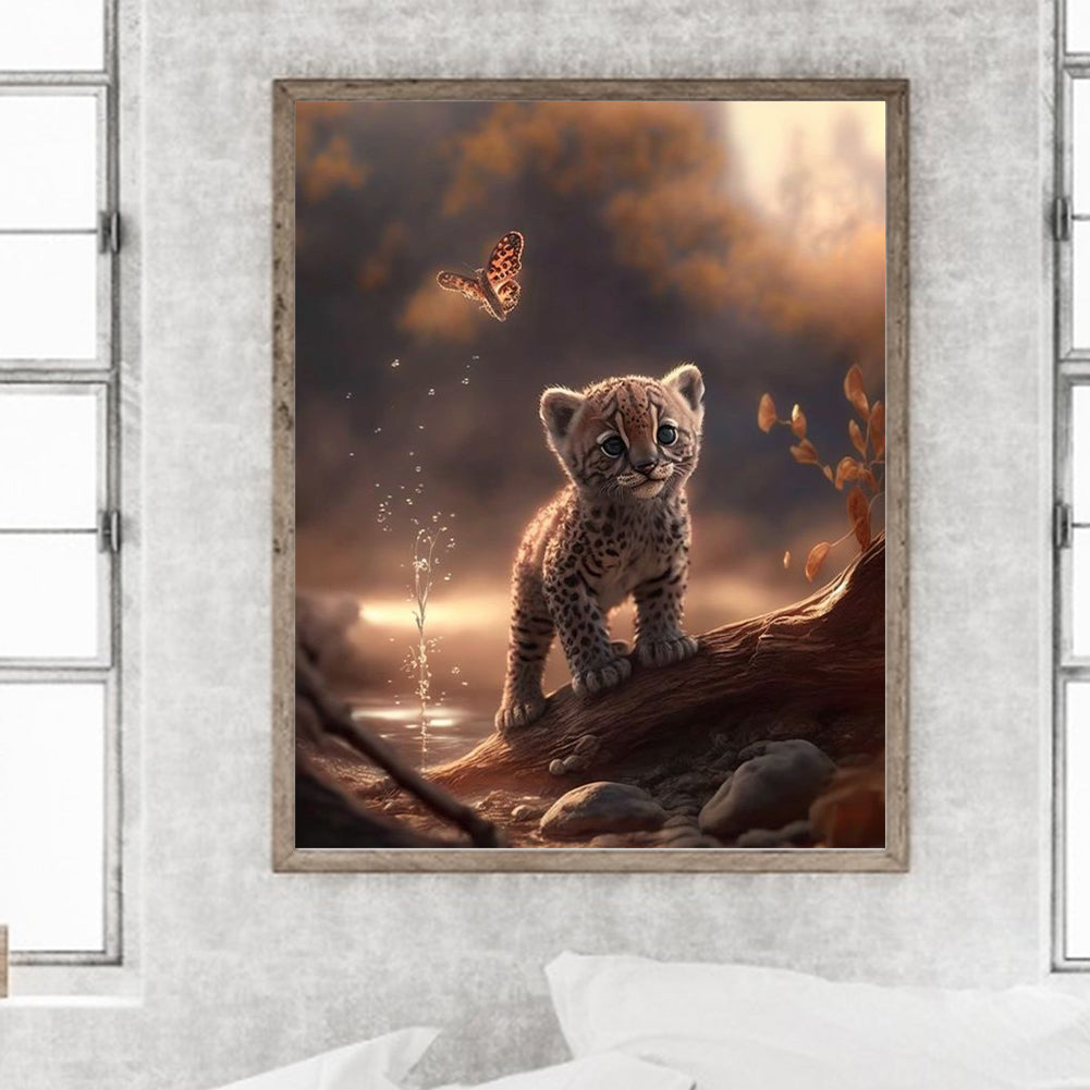 Little Cheetah - Full Square Drill Diamond Painting 40*50CM