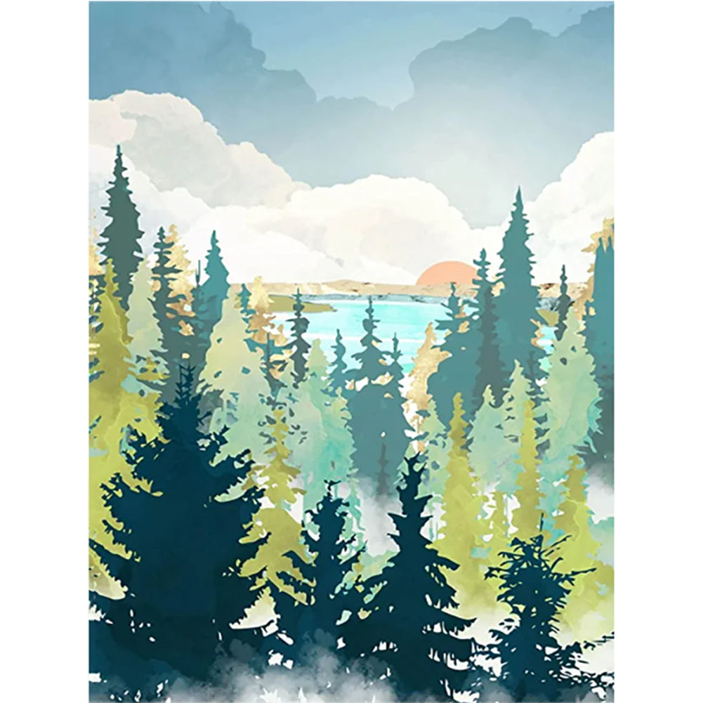 Forest Oasis - Full Round Drill Diamond Painting 30*40CM