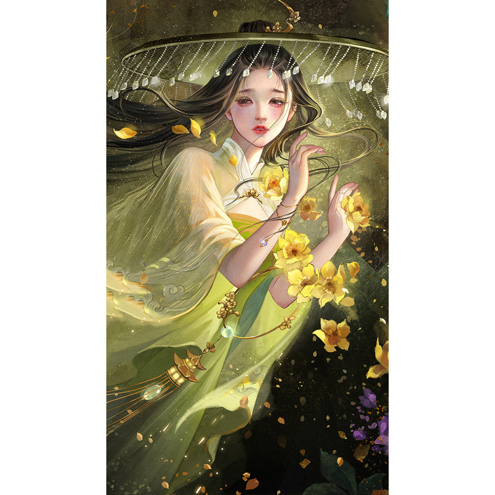 Antique Girl - Full Round Drill Diamond Painting 40*70CM