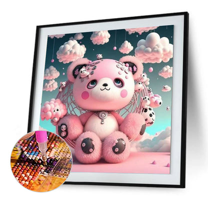 Pink Bear - Full Round Drill Diamond Painting 30*30CM