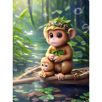 Animals In The Jungle - Full Round Drill Diamond Painting 30*40CM