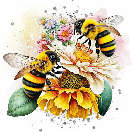 Bee - Full Round Drill Diamond Painting 30*30CM