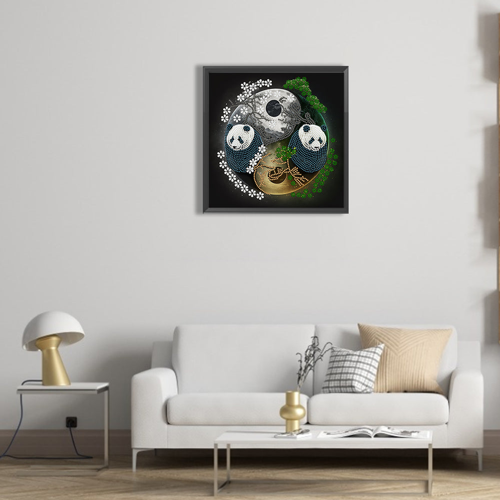 Tai Chi Yin Yang Panda - Special Shaped Drill Diamond Painting 30*30CM