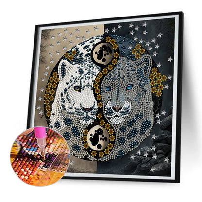 Tai Chi Yin Yang Leopard - Special Shaped Drill Diamond Painting 30*30CM