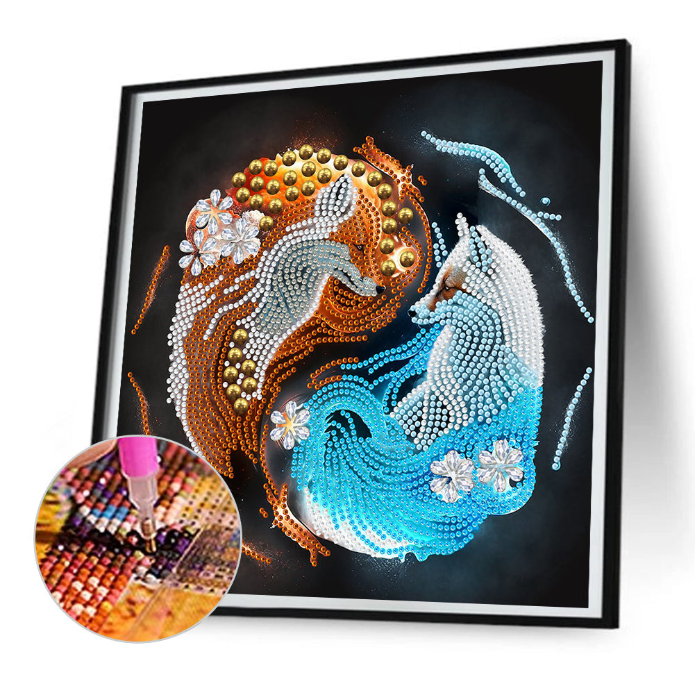 Tai Chi Yin Yang Fox - Special Shaped Drill Diamond Painting 30*30CM