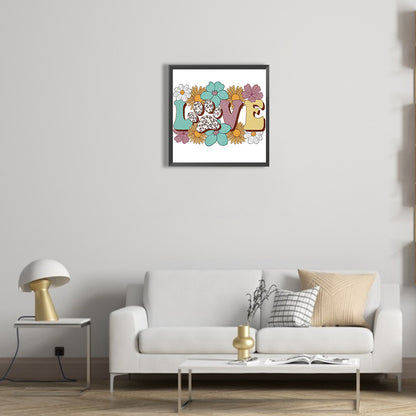 Love Calligraphy And Painting - Full Round Drill Diamond Painting 30*30CM