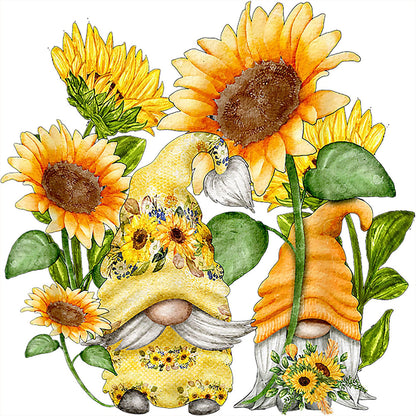 Flower And Dwarf - Full Round Drill Diamond Painting 30*30CM