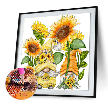 Flower And Dwarf - Full Round Drill Diamond Painting 30*30CM