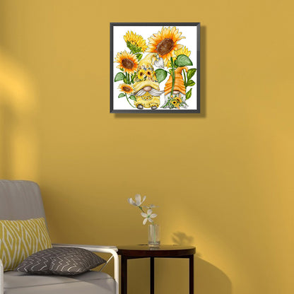 Flower And Dwarf - Full Round Drill Diamond Painting 30*30CM