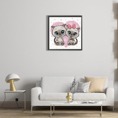 Two Kittens - Full Round Drill Diamond Painting 30*30CM