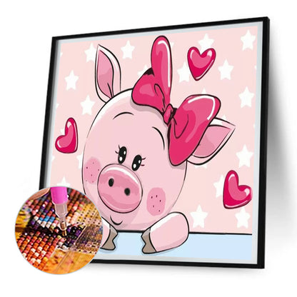 Cute Pig - Full Round Drill Diamond Painting 30*30CM