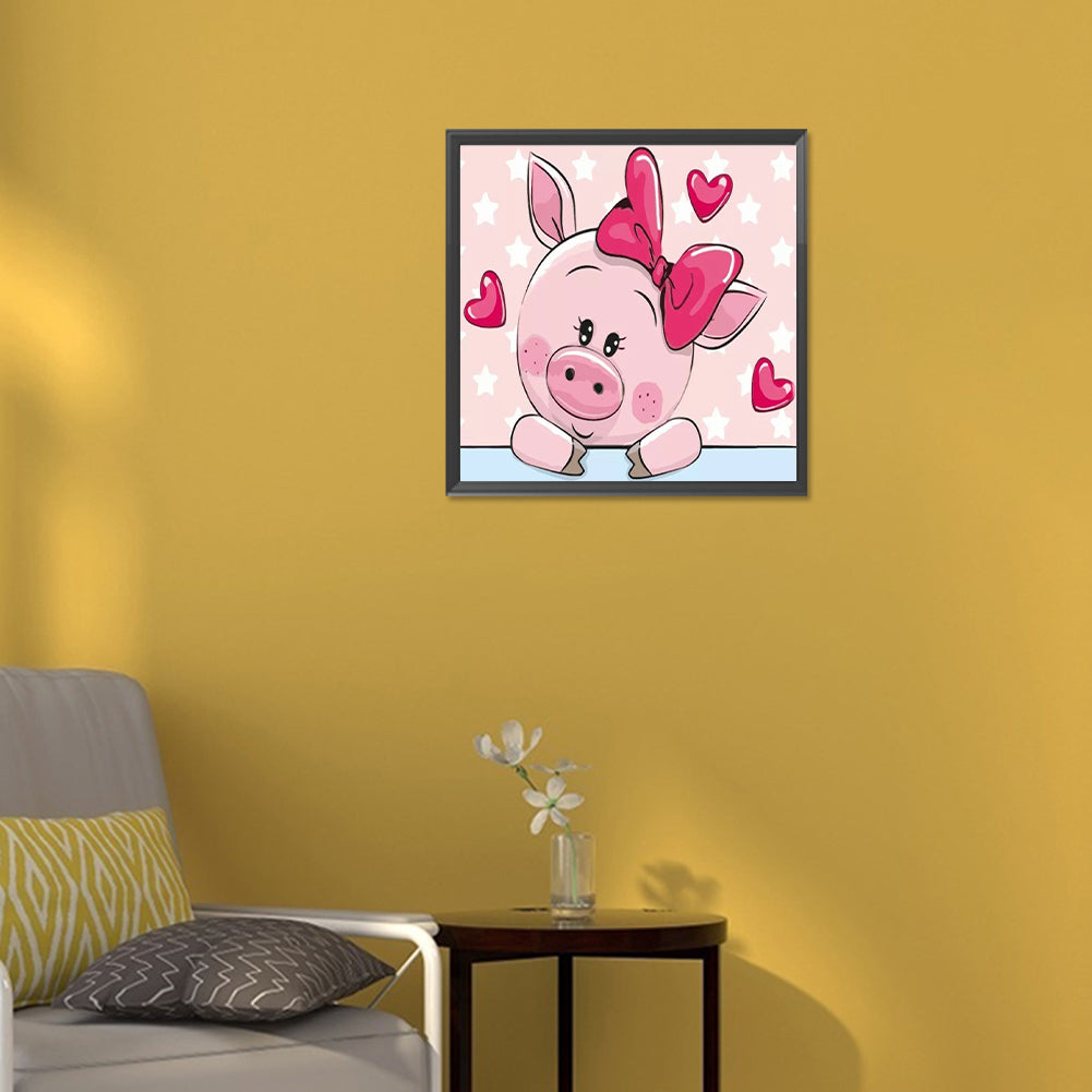 Cute Pig - Full Round Drill Diamond Painting 30*30CM