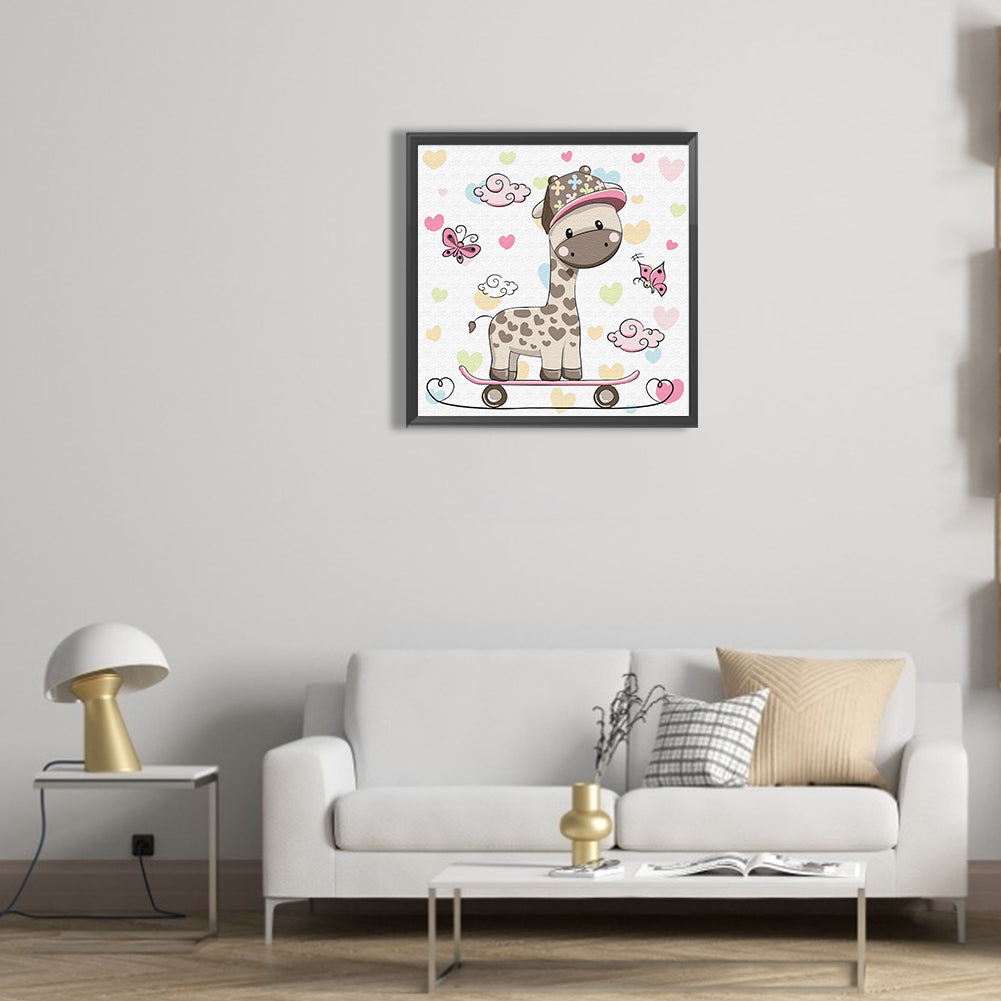 Giraffe Outside - Full Round Drill Diamond Painting 30*30CM