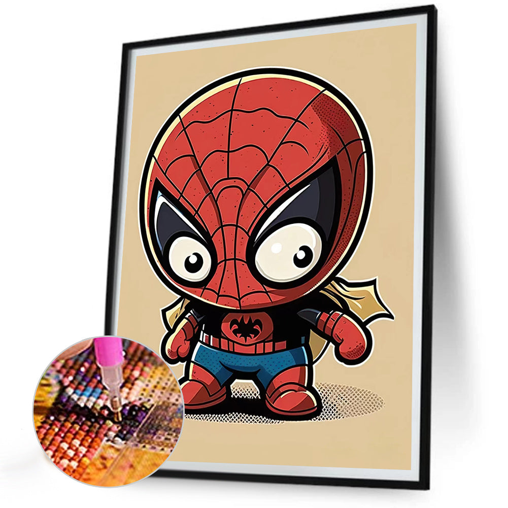 Q Version Of Spiderman - Full Round Drill Diamond Painting 30*40CM