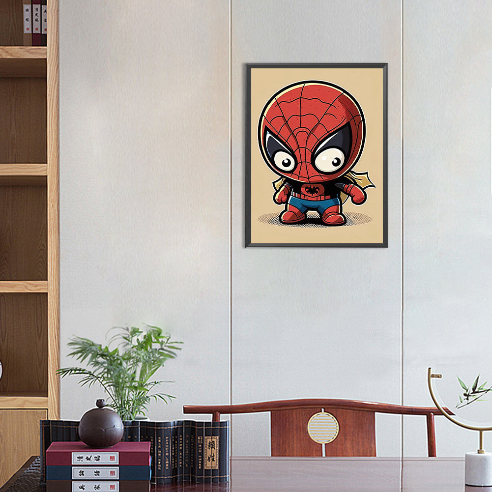 Q Version Of Spiderman - Full Round Drill Diamond Painting 30*40CM