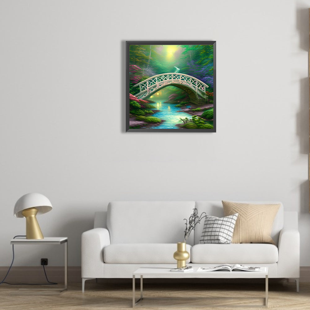 Park Arch Bridge - Full Round Drill Diamond Painting 30*30CM