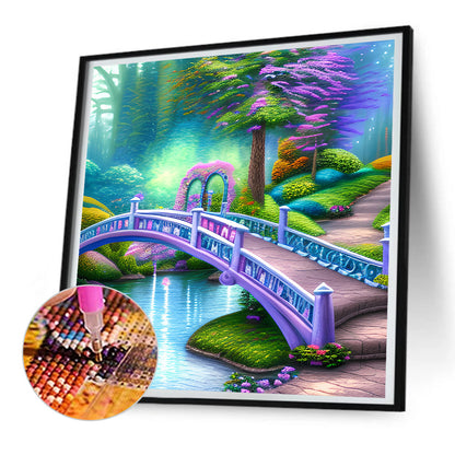 Park Arch Bridge - Full Round Drill Diamond Painting 30*30CM