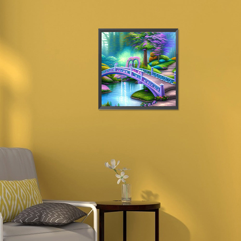 Park Arch Bridge - Full Round Drill Diamond Painting 30*30CM